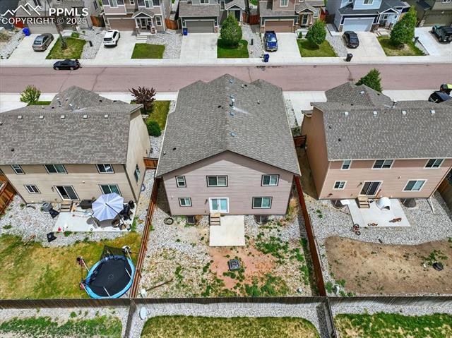 Aerial view of residential area