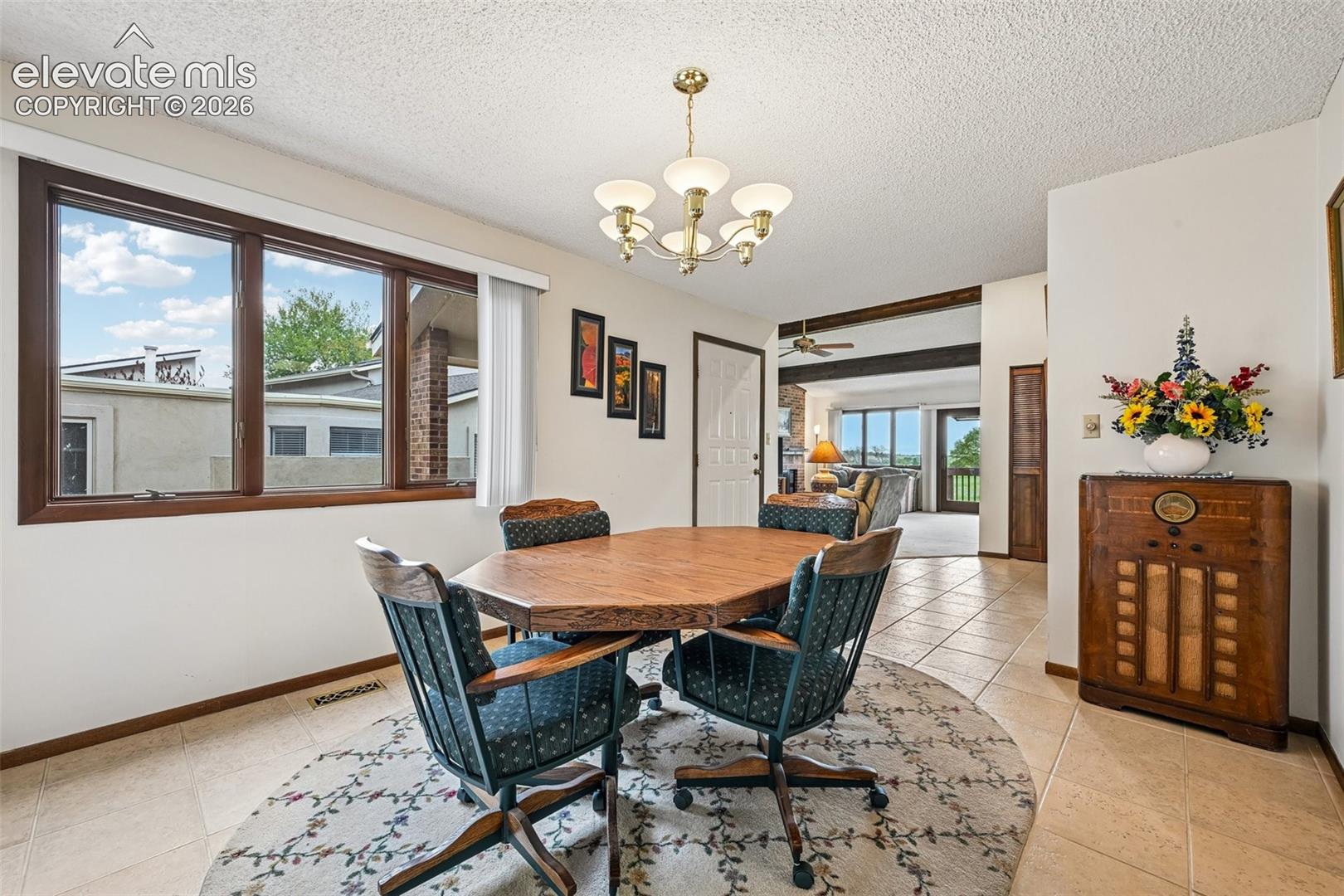 Dedicated dining space with natural light