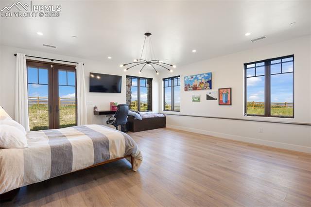 Two bedrooms complete the lower level, and this one features a private walk-out.