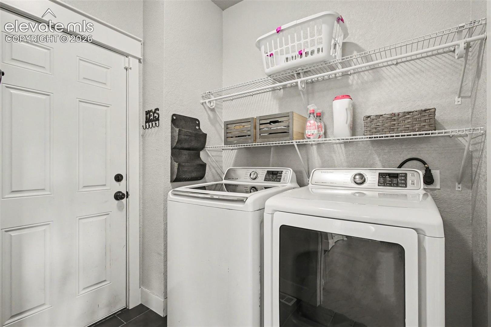 Laundry conveniently located on the main