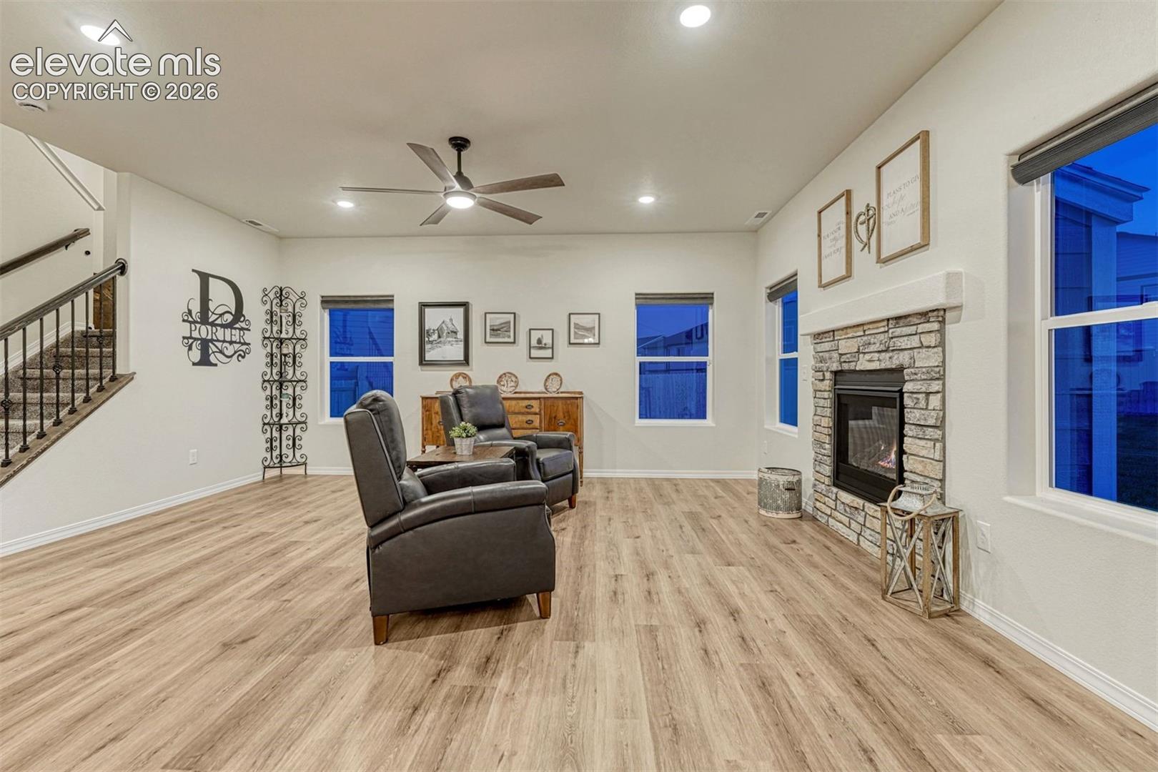 Cozy up to the gas fireplace