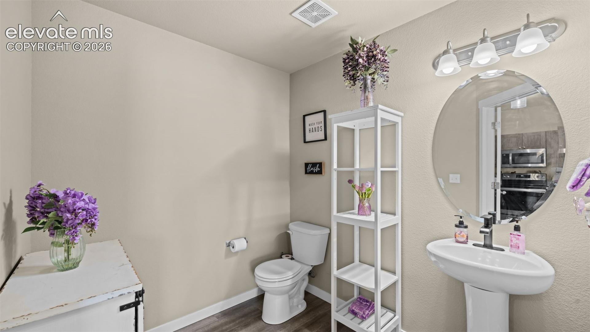 Main level powder room