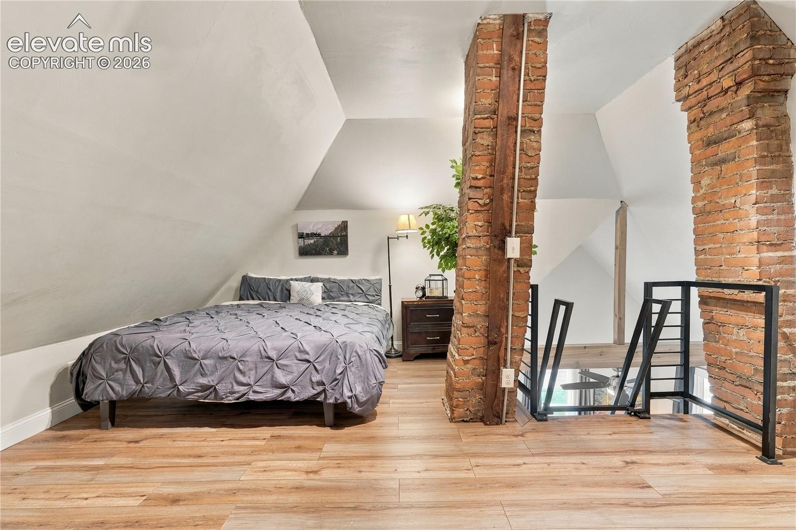 Loft space large enough for guest space, office or craft area. 