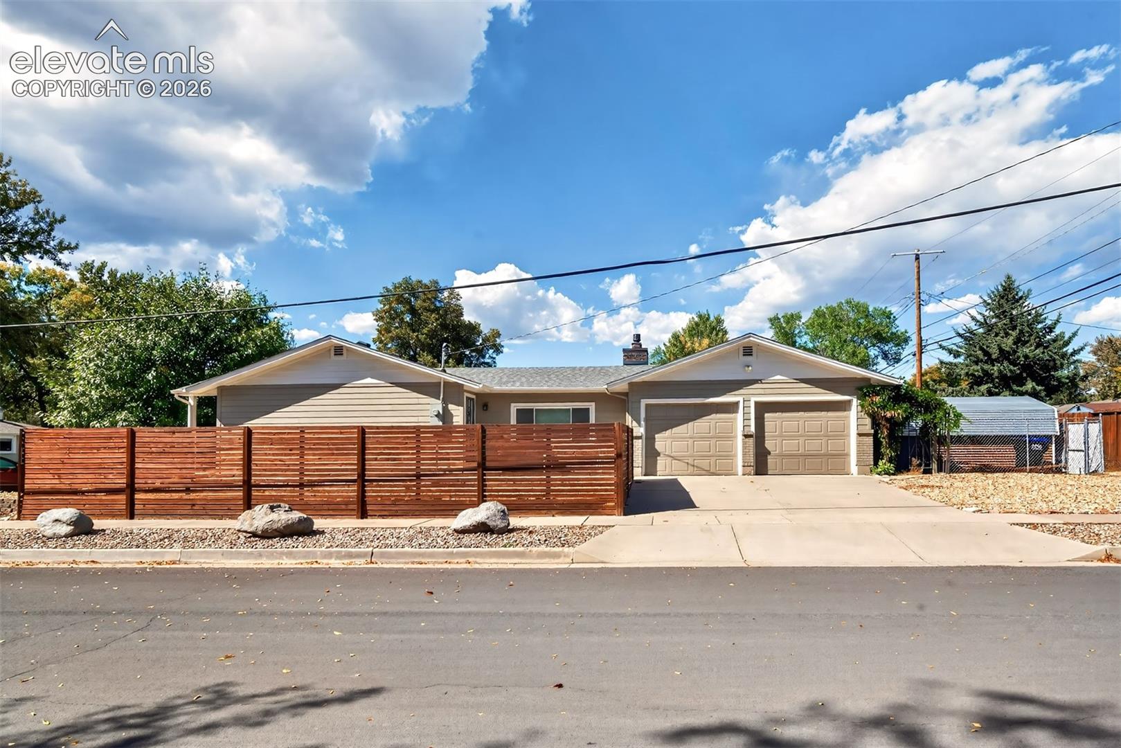 2 car attached garage and privacy fence 