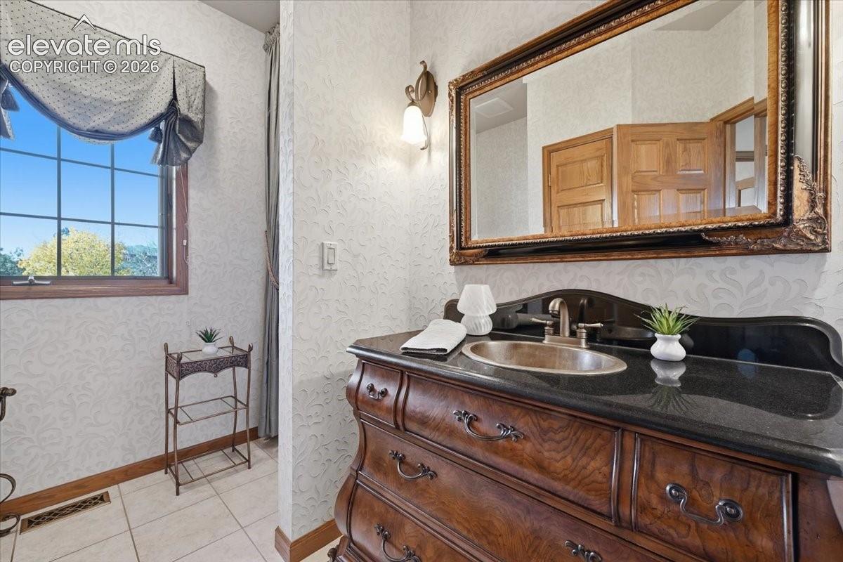 Beautiful 3/4 bath on the main level. 