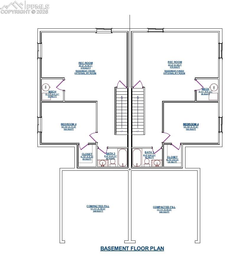 Finished basement floorplan. Full wet bar can be installed as an upgrade.