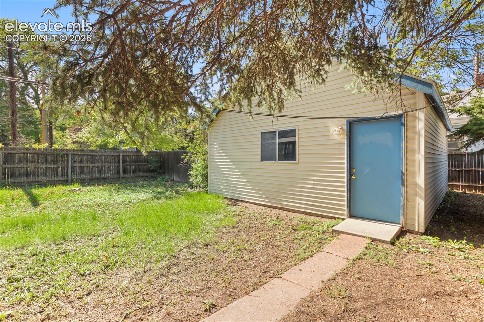 Access to garage from the yard.