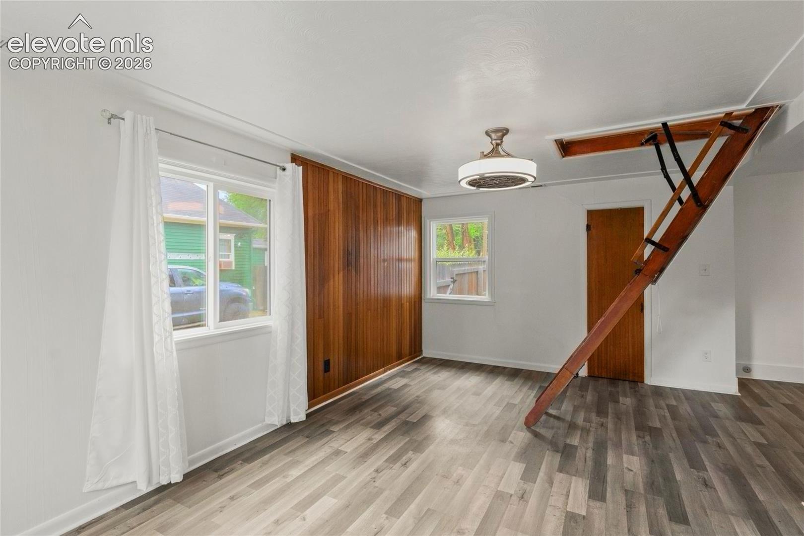 Living Room with loft access 