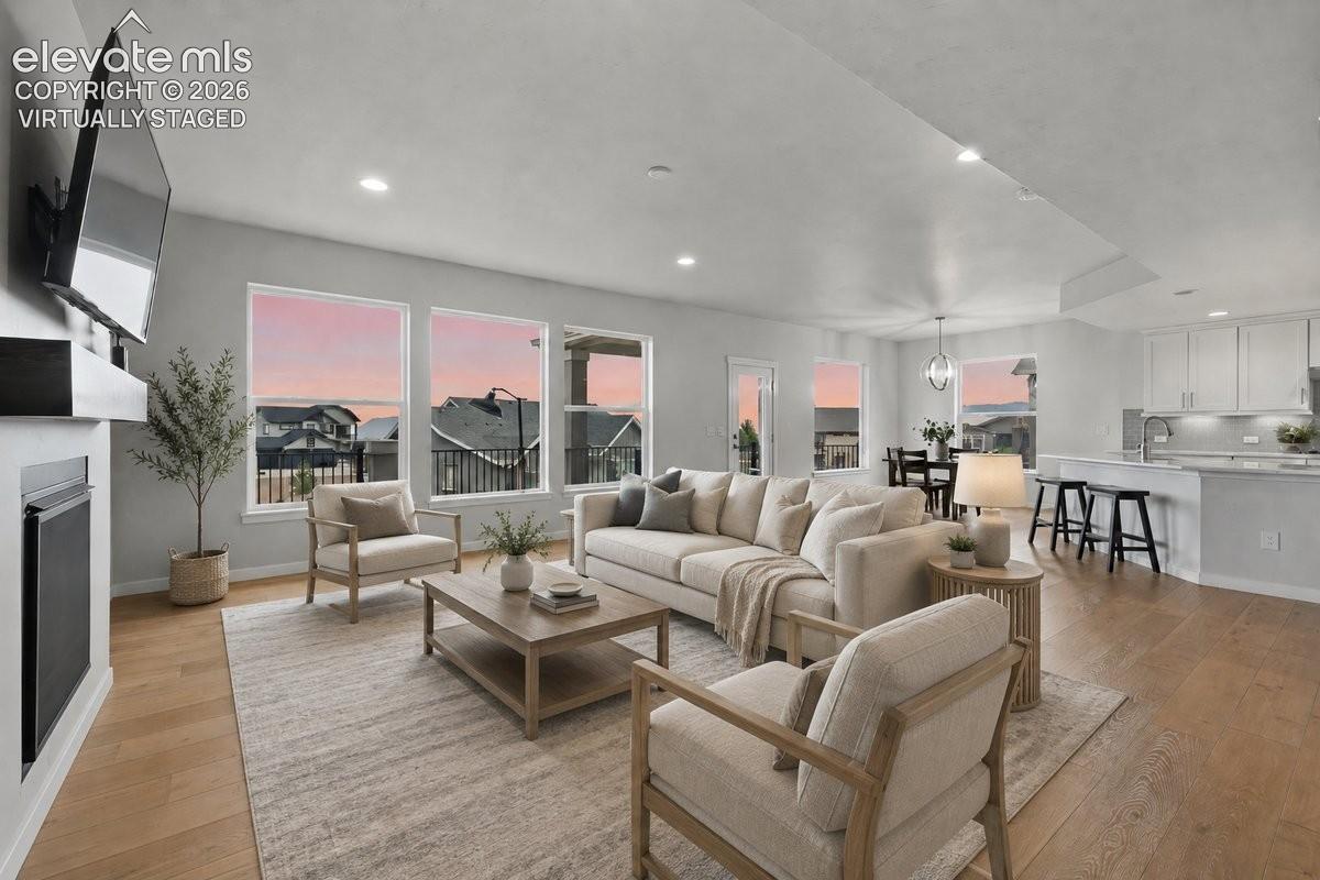 Virtually staged main floor living room 