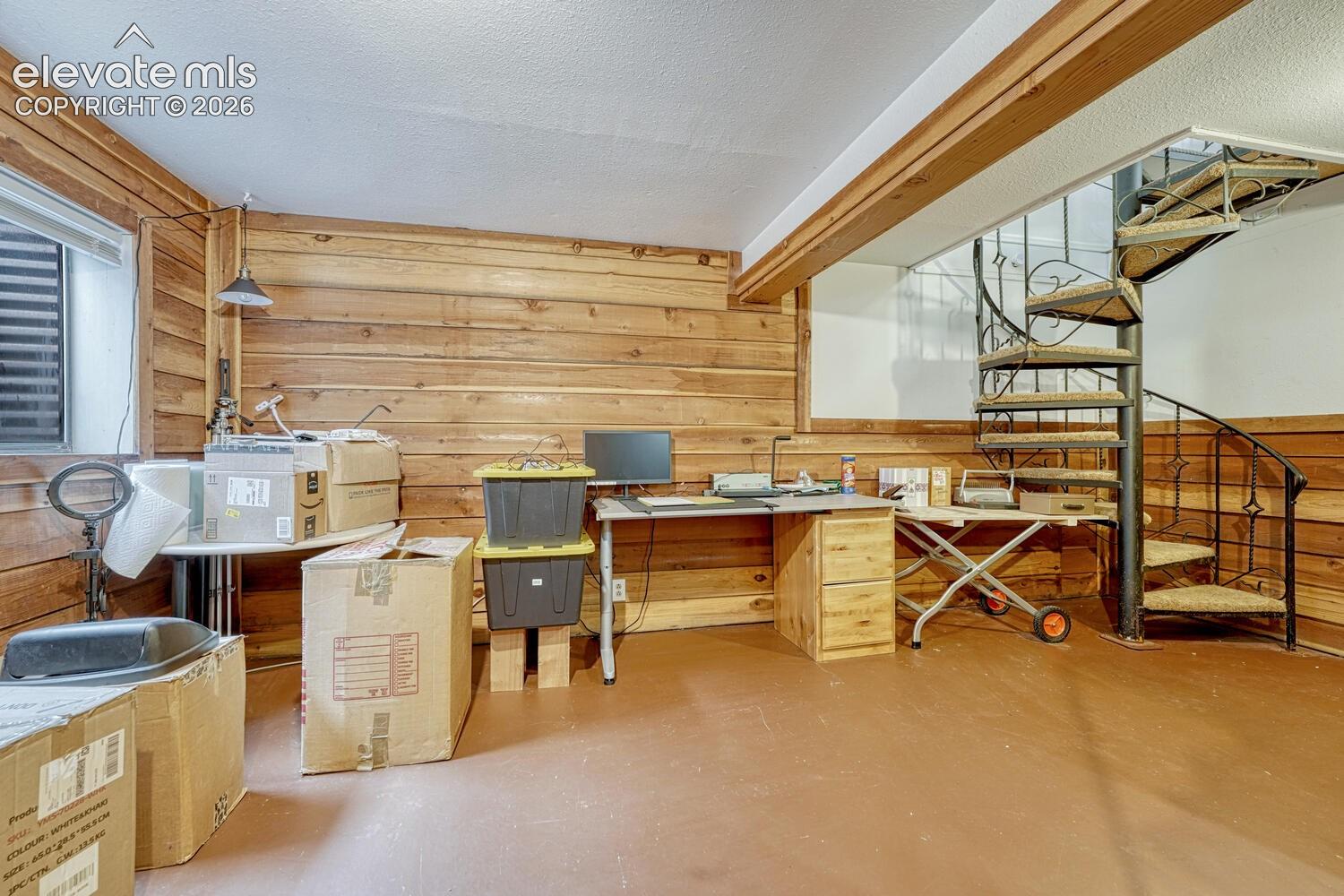 Cedar lined basement at the bottom of the spiral staircase back in the north side the house.