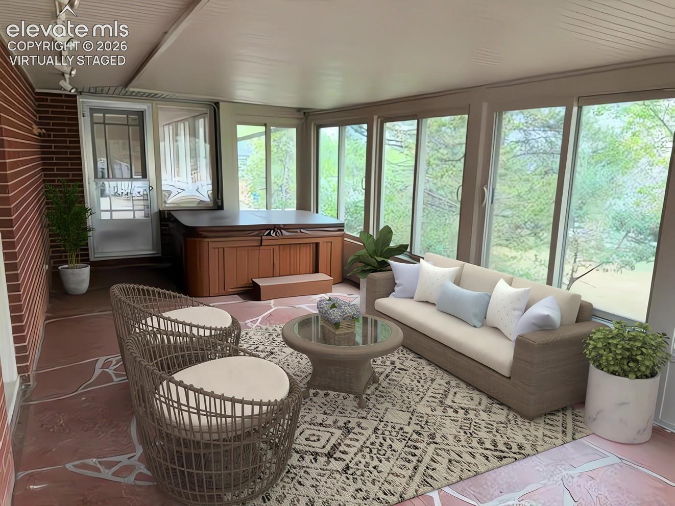 Virtually staged sun room