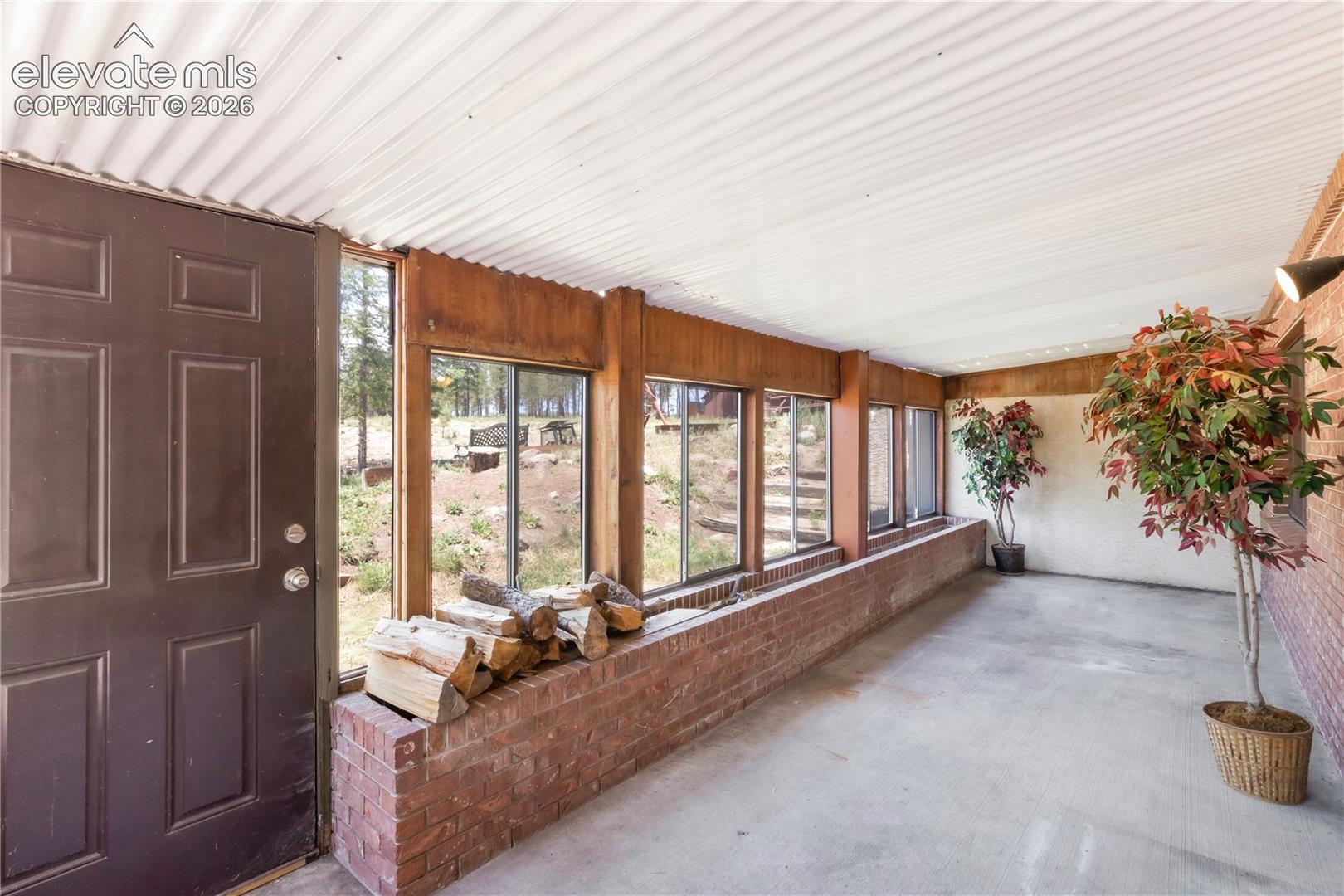 Sunroom off basement family room