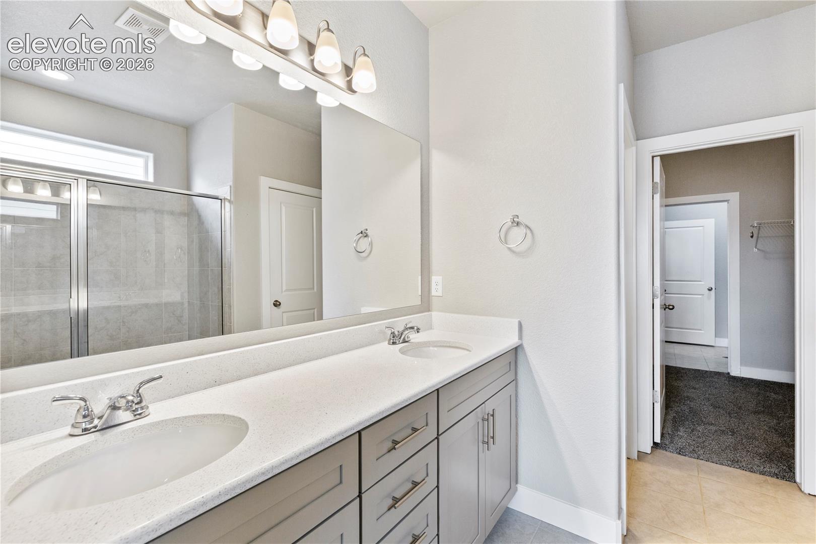 3/4 bath off of primary bedroom