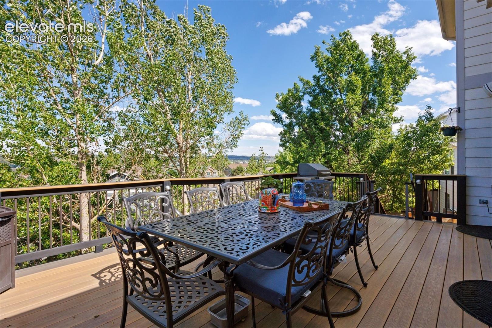 Expansive outdoor composite deck.
