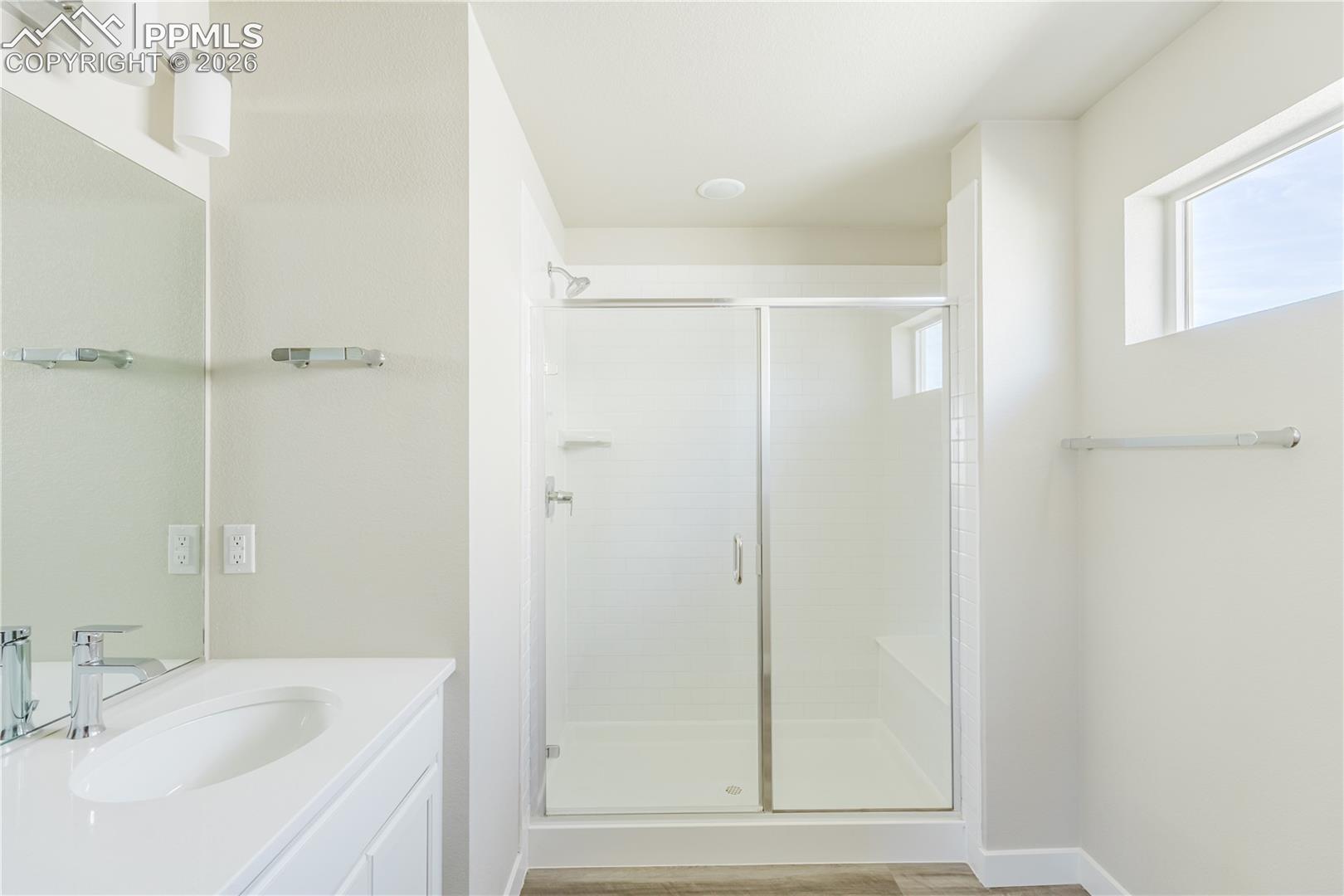 Master bath with toilet room & walk-in double shower