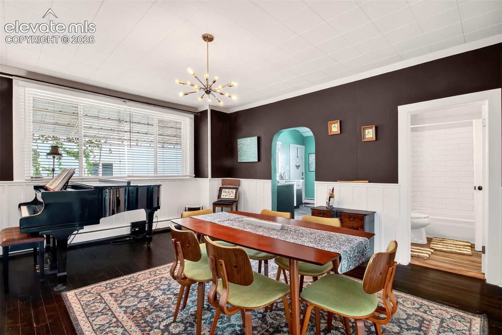 Dining room with plenty of space for two or twelve