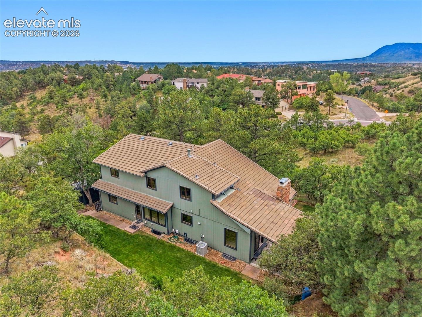 Concrete tile roof and low maintenance lot.