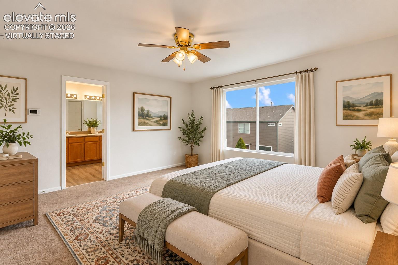 Large pimary suite. Virtually Staged