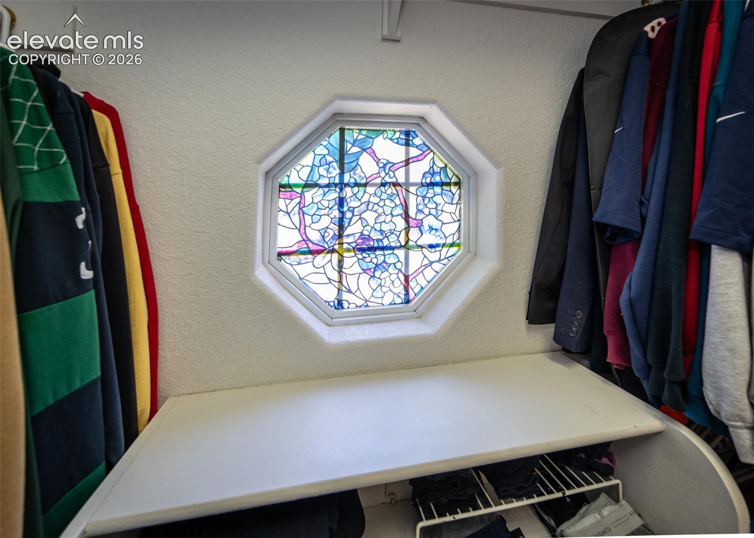 Octagon window in Walk in closet