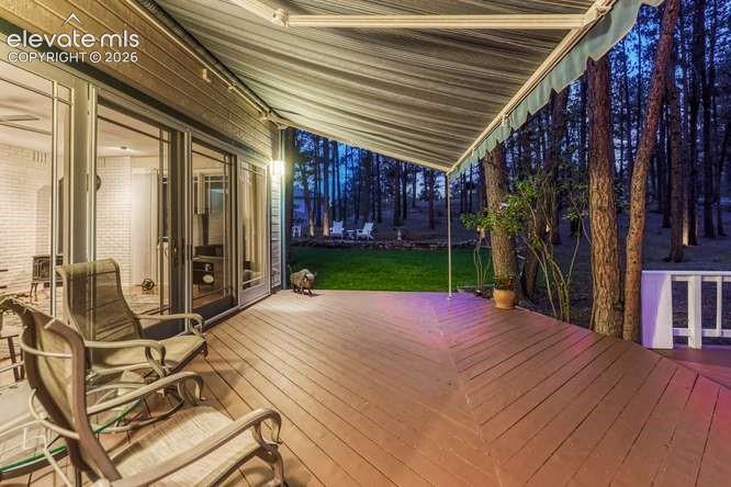 deck with awning extended
