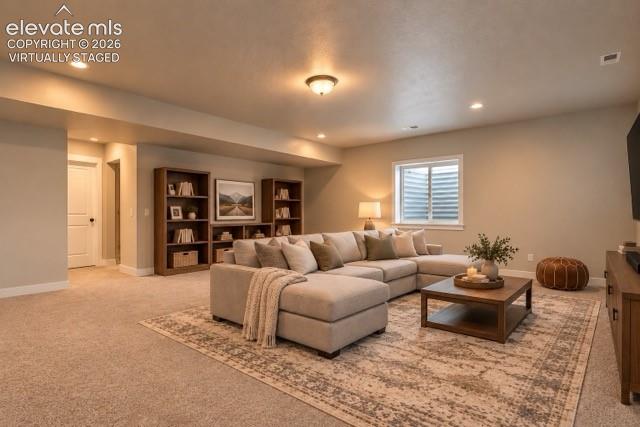 Virtually Staged, Basement living room