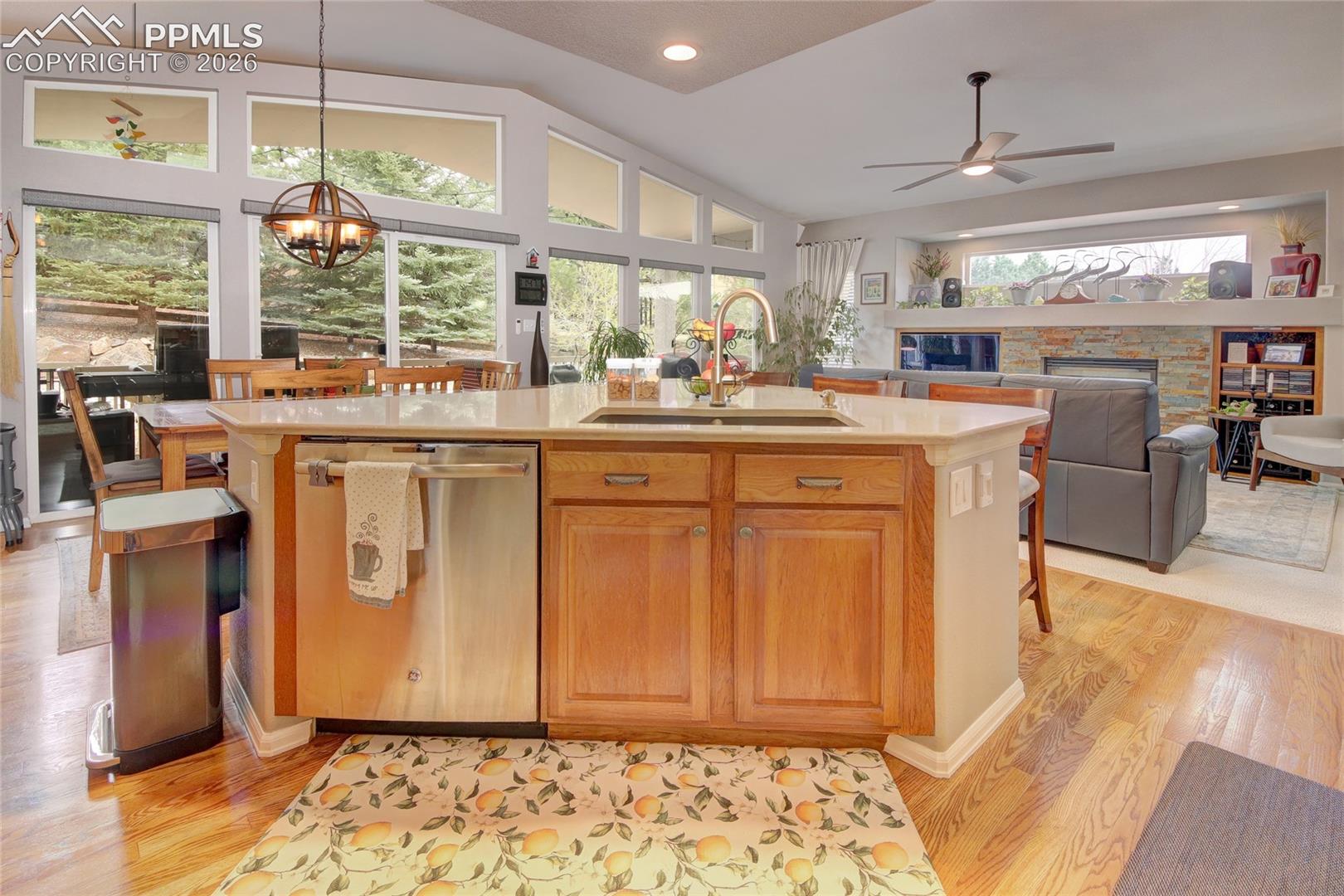 Kitchen island and dekton counters 