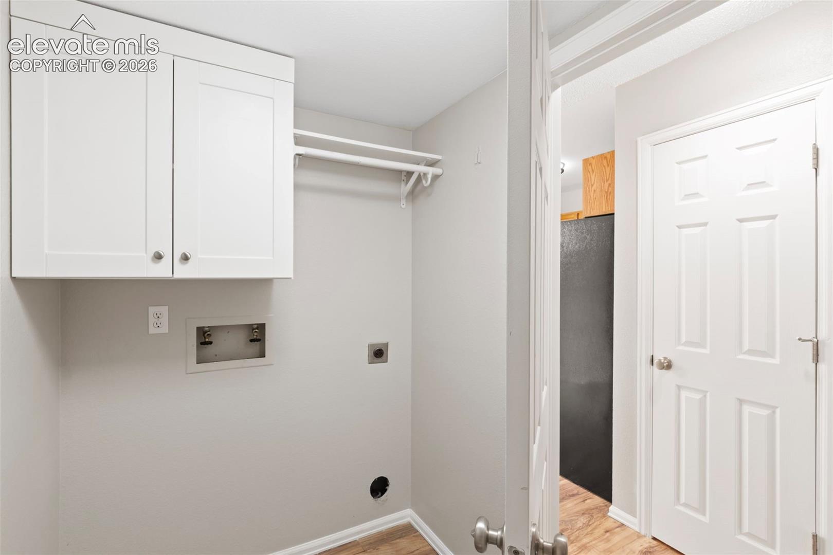 Built-in storage in the laundry area