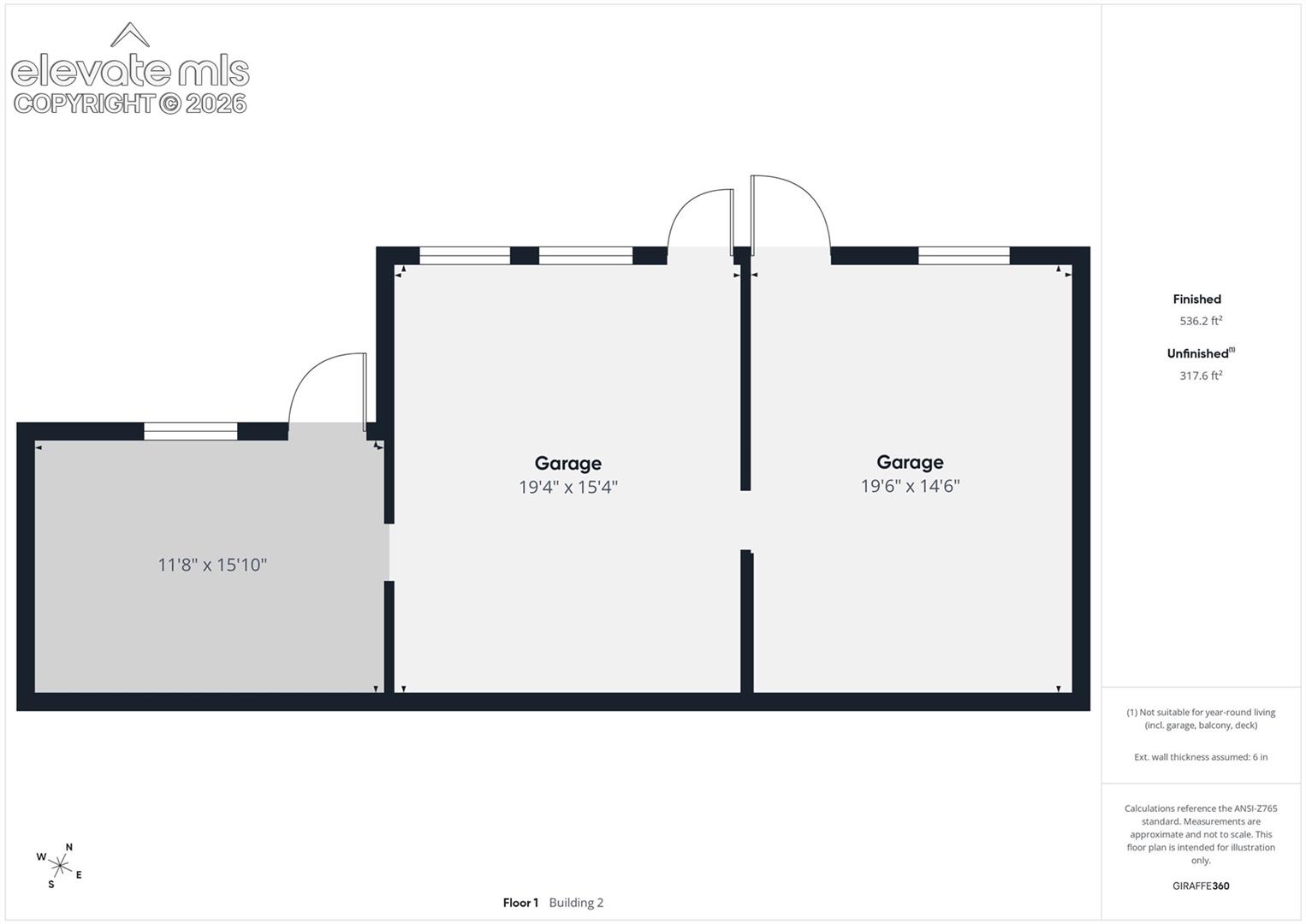 Floor Floor plan illustrating the detached workshop and storage building