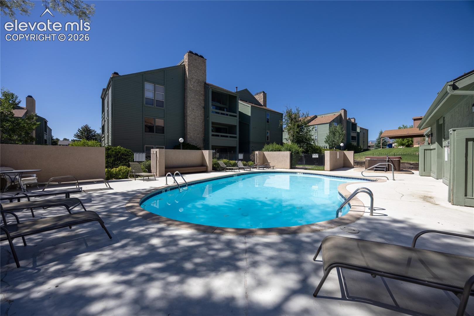 Heated pool and a hot tub.