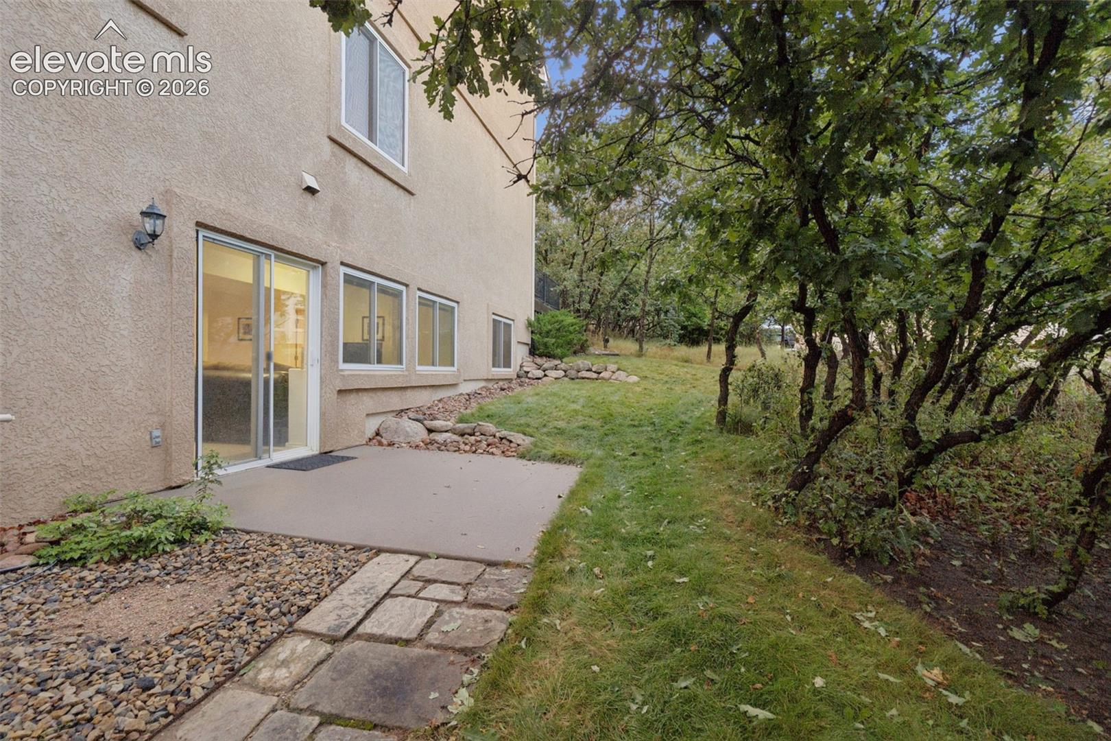 Side yard provides walk out from basement 