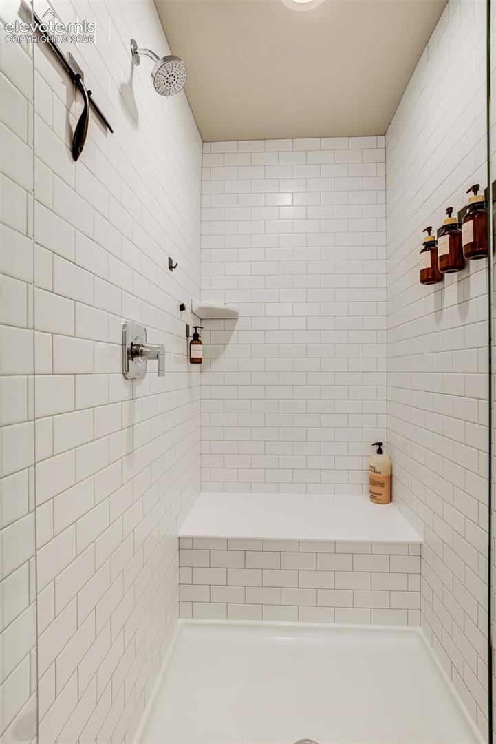 Walk-in shower in the primary bathroom