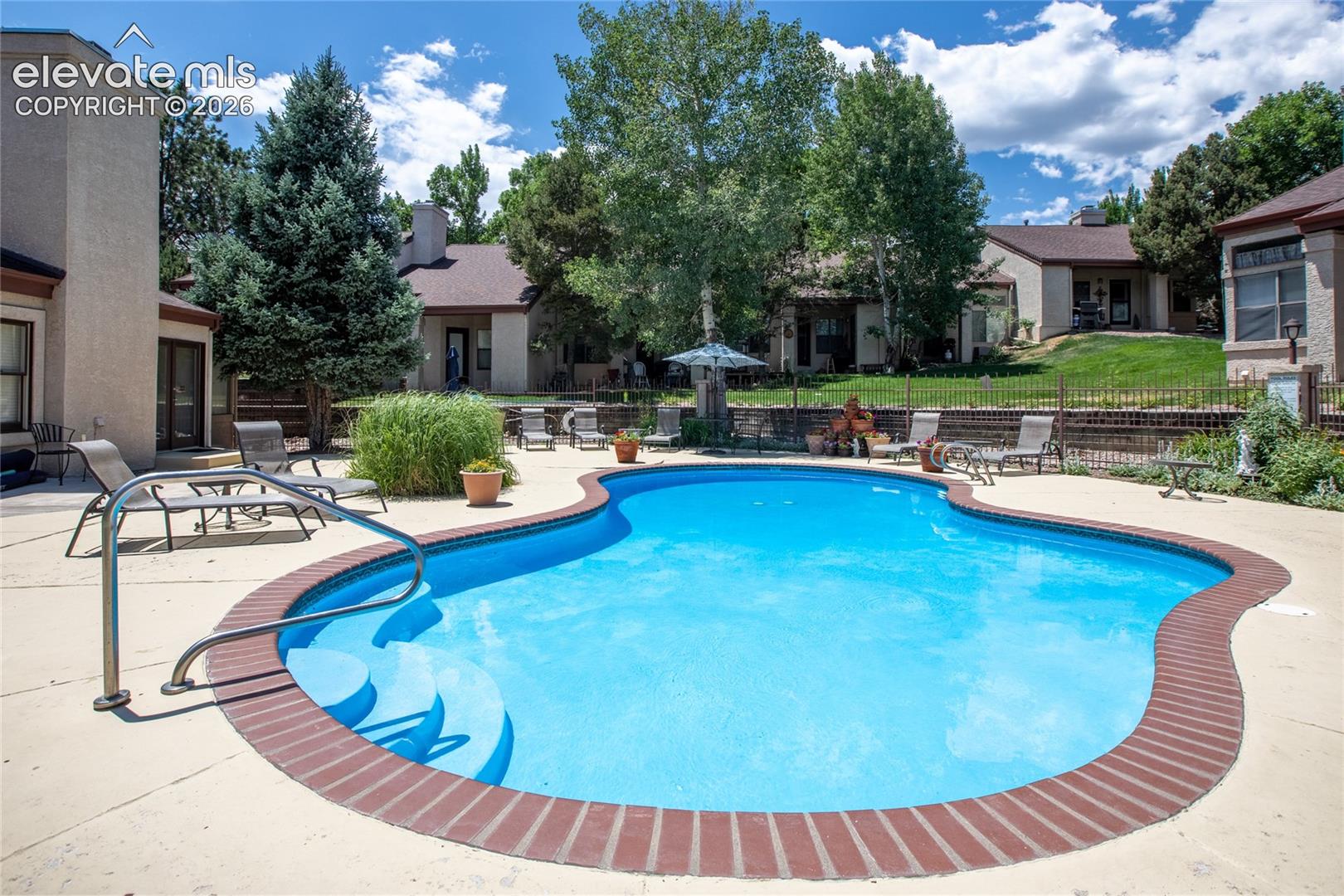 Pool area with secure entry