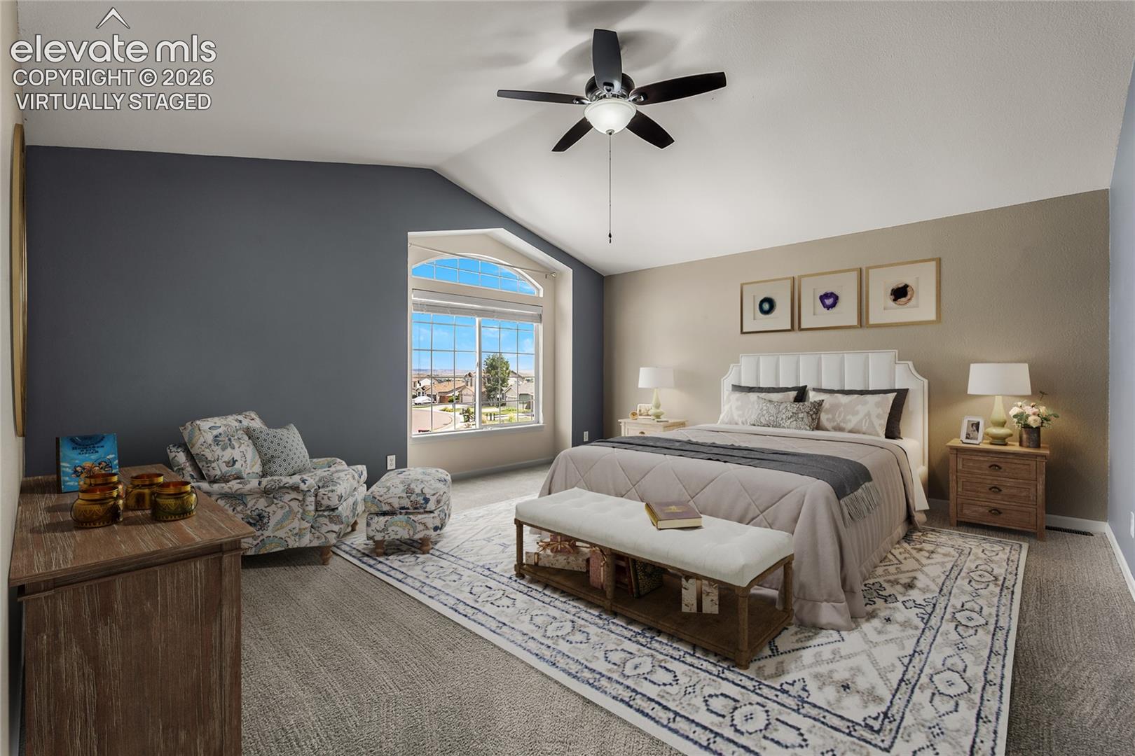 Virtually Staged Primary Bedroom