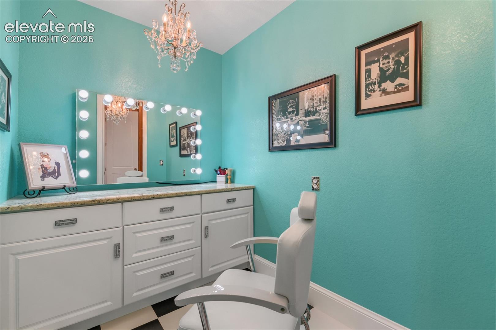 Fun hair and make up dedicated room!!