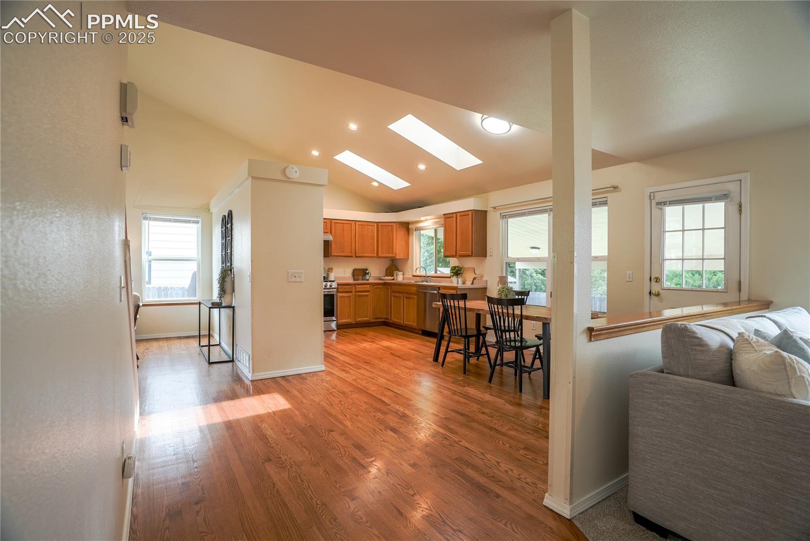 Kitchen featuring skylights