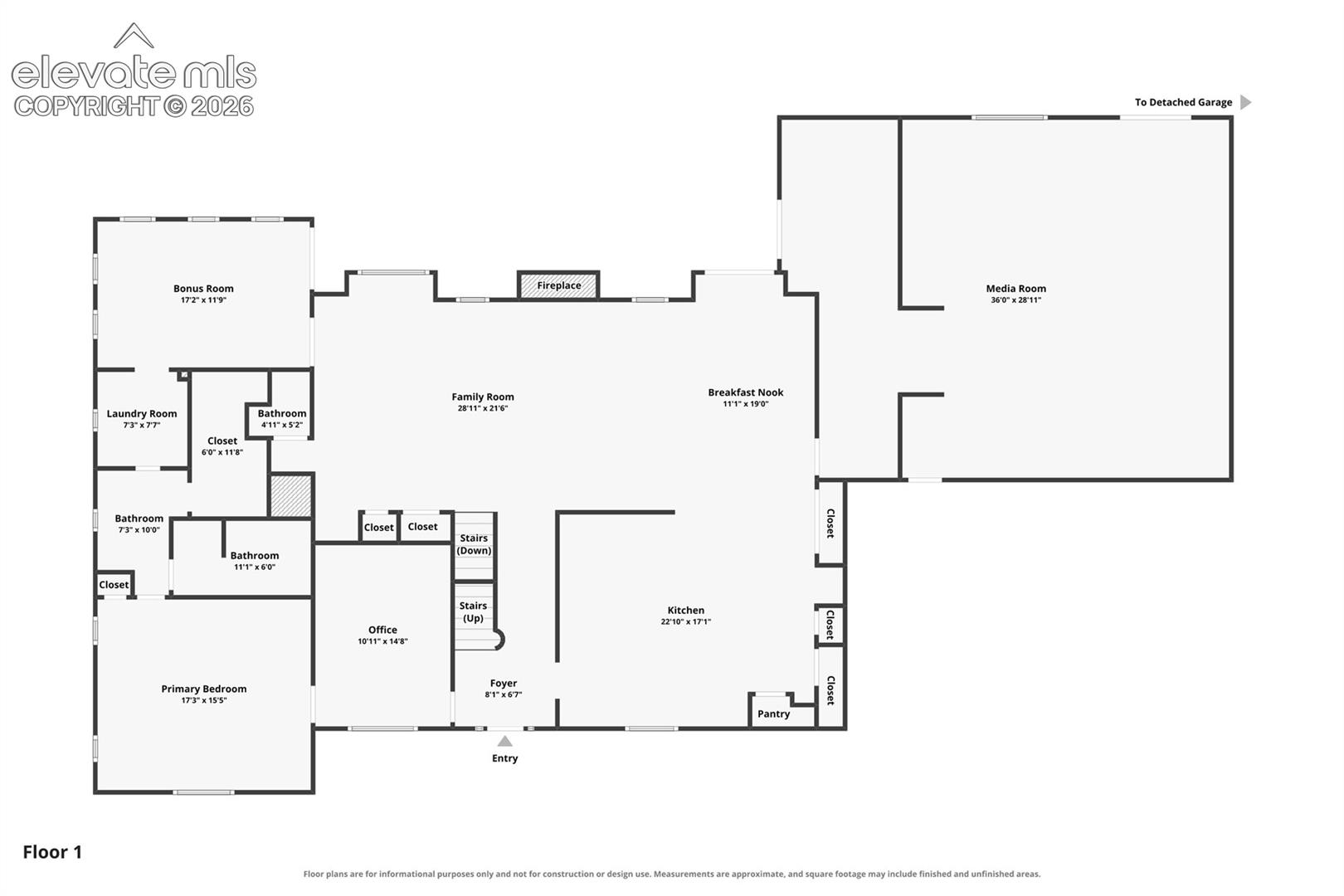 Main Level Floor Plan