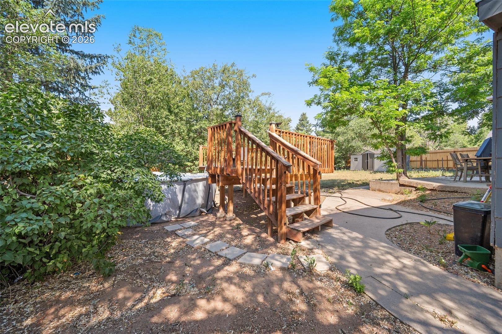 Backyard with deck access.