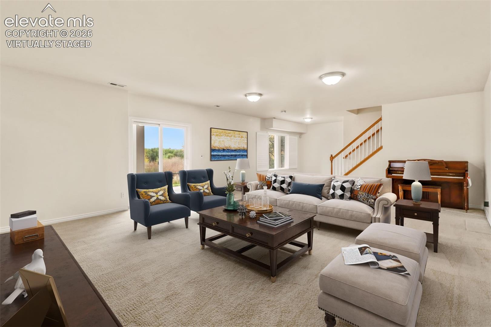 Virtually Staged Family Room
