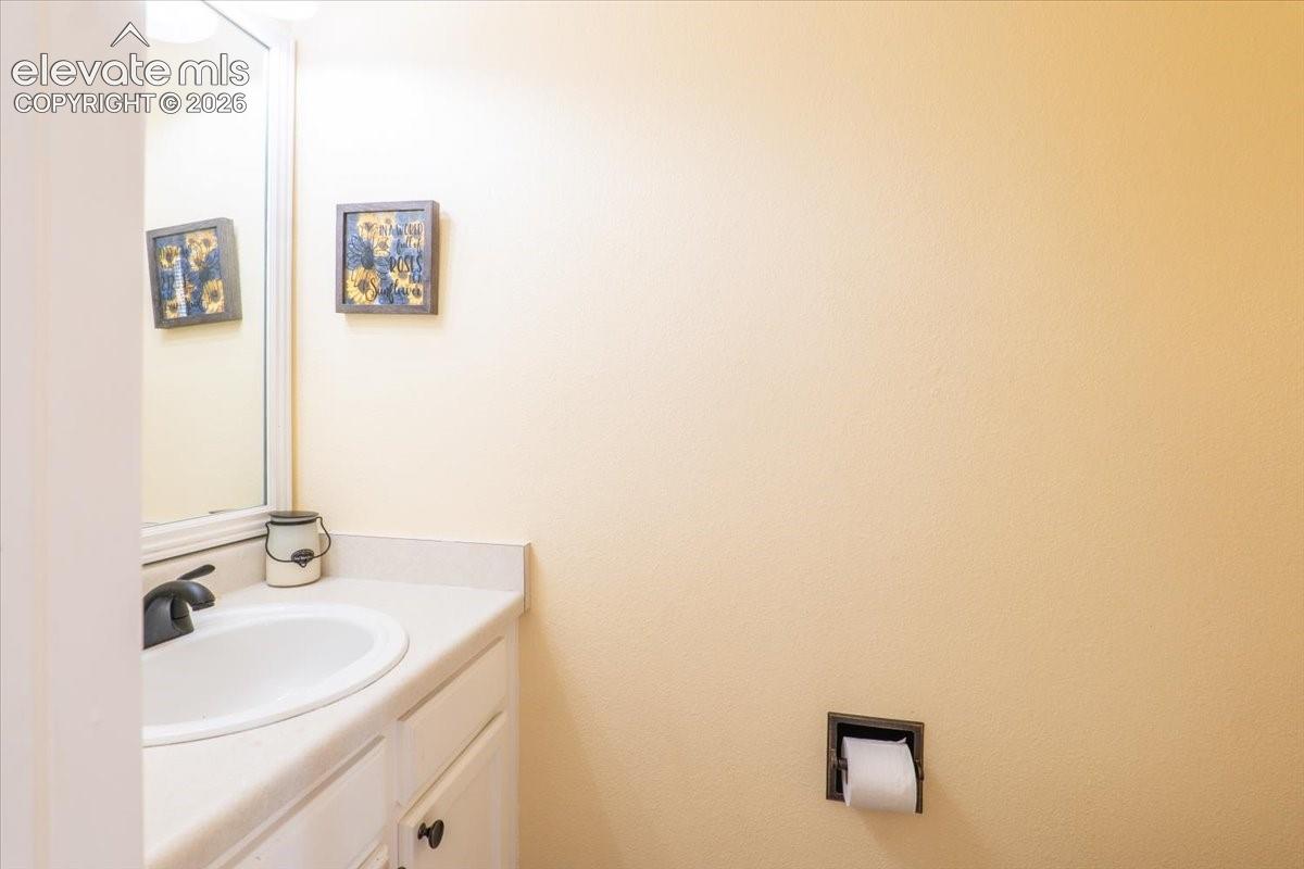 Powder room on main level for guest convenience