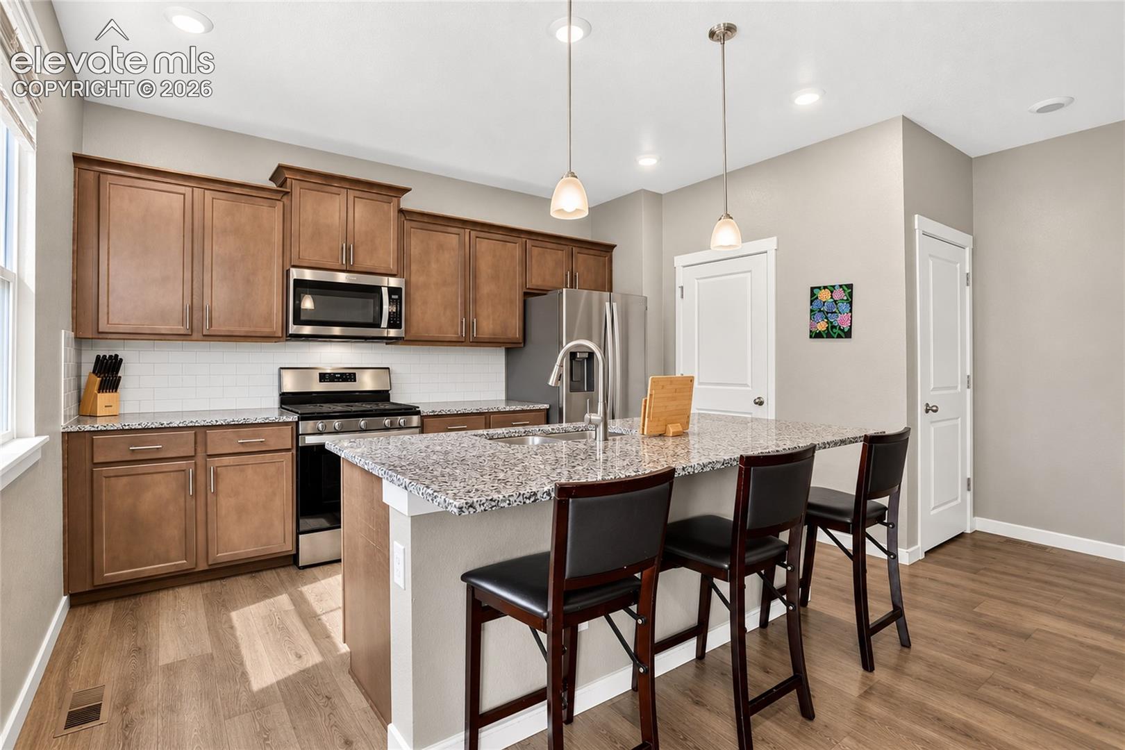 Kitchen island with barstool seating 