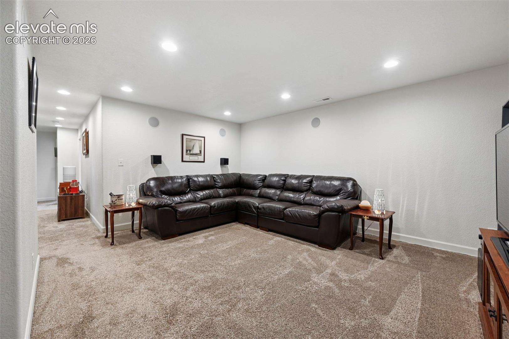 Large Family Room in Basement
