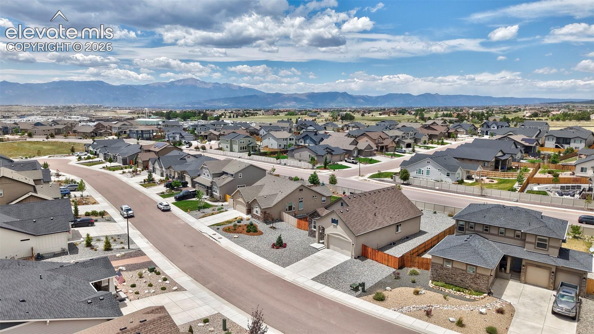 Aerial View looking toward the mountains