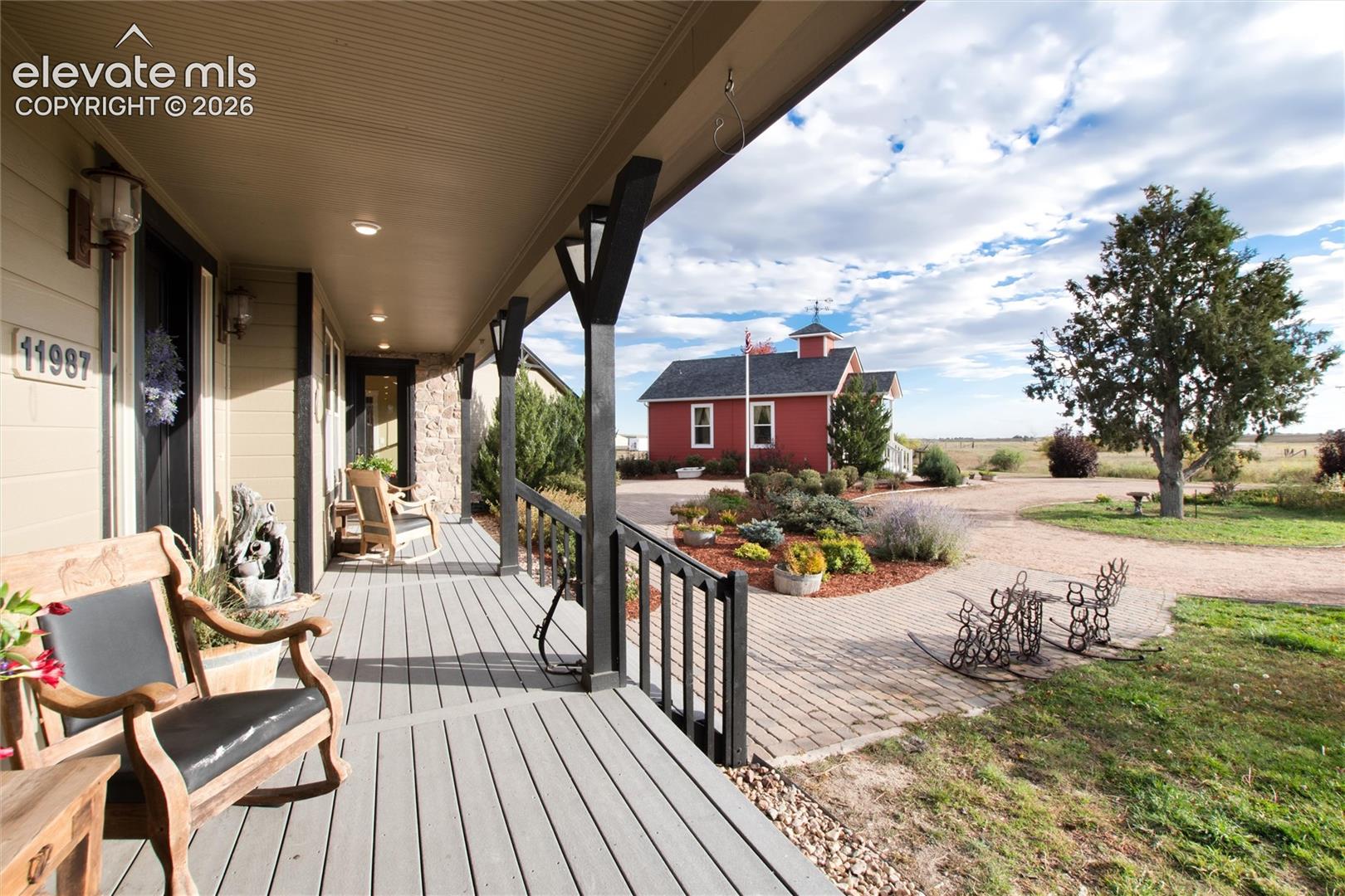 Front entry to enjoy watching sunsets over Pikes Peak