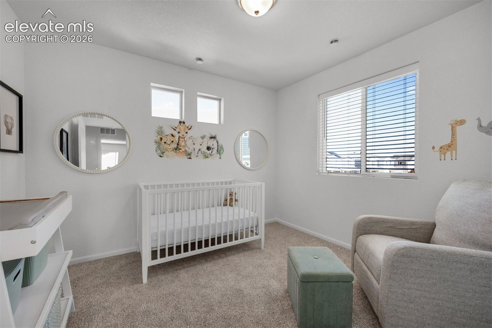 Carpeted room with a ceiling light fixture
*photos of a model home*