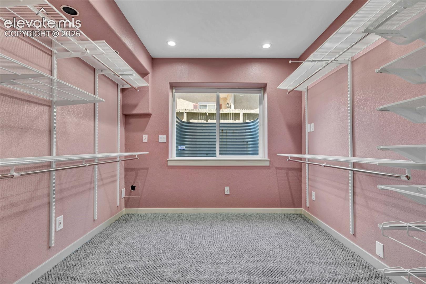 Finished basement room for storage or an office