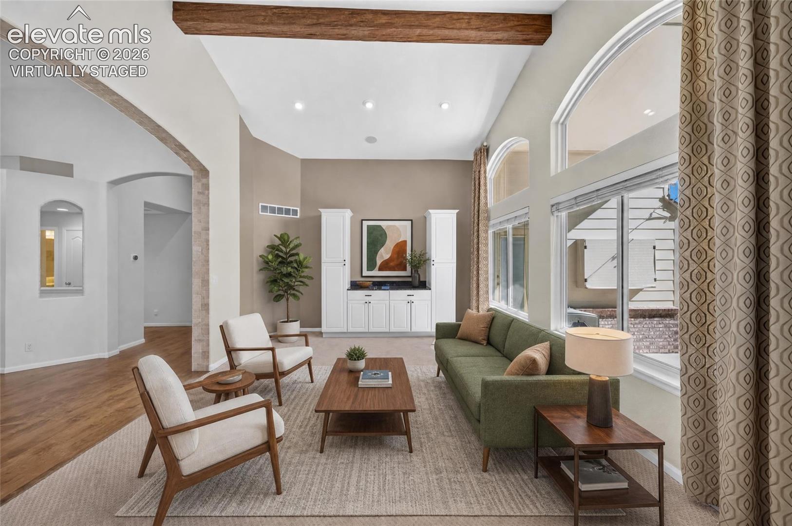 Living room. Virtually staged