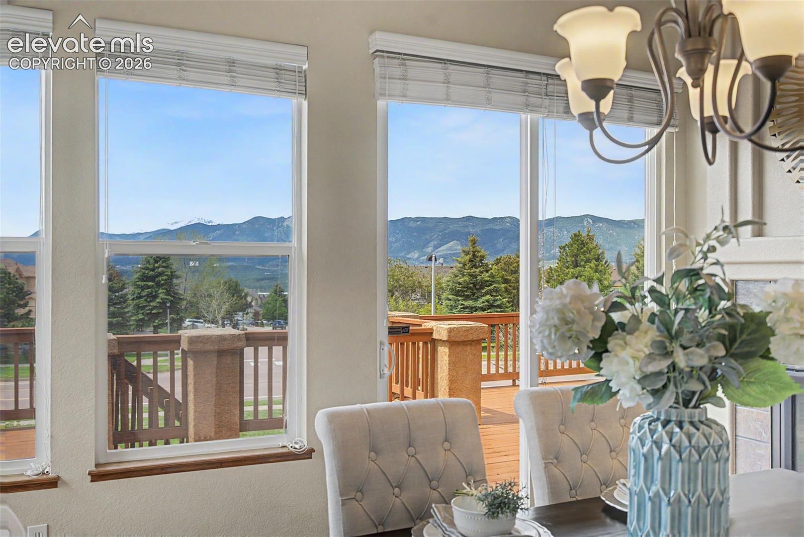 Dining room with access to the deck
