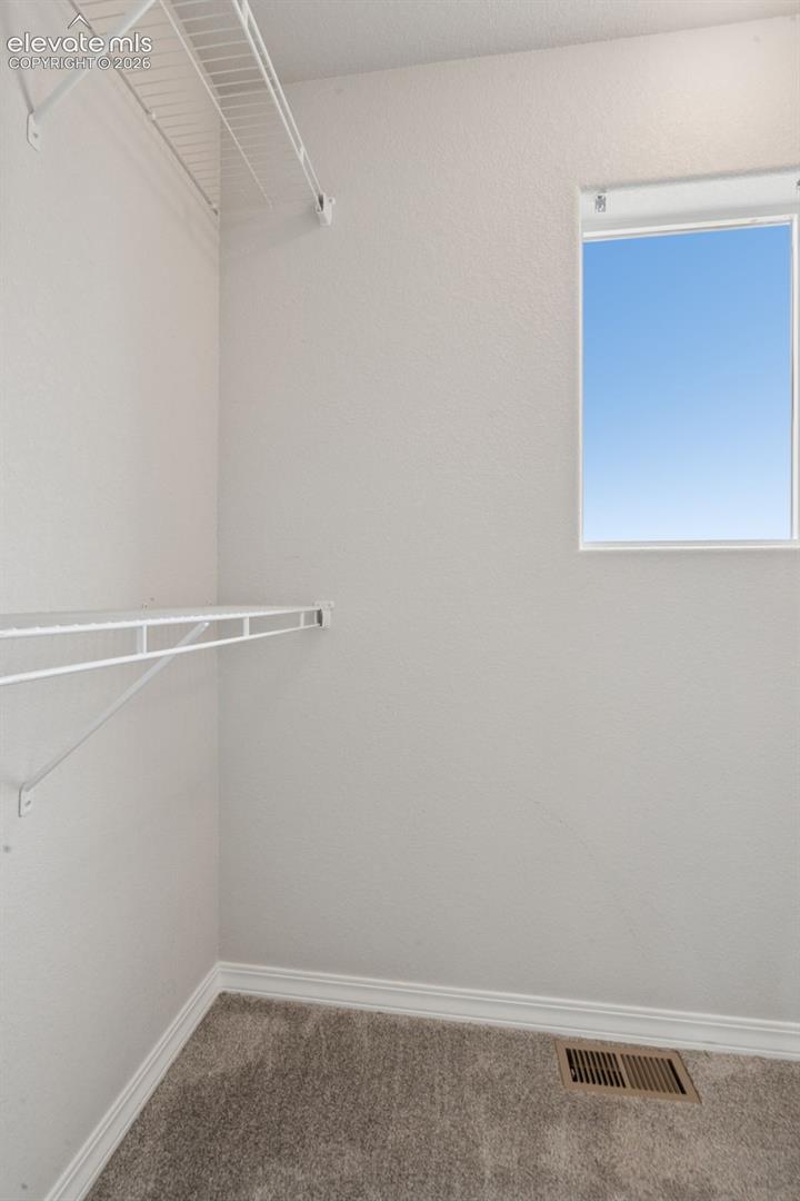 The Primary Bedroom's walk-in closet has a window for natural lighting!