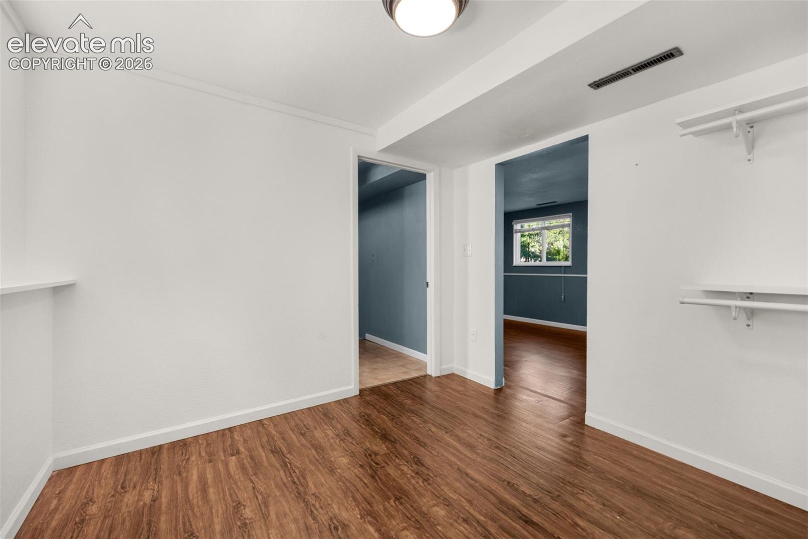 lower level, room off family room, used as walk-in closet