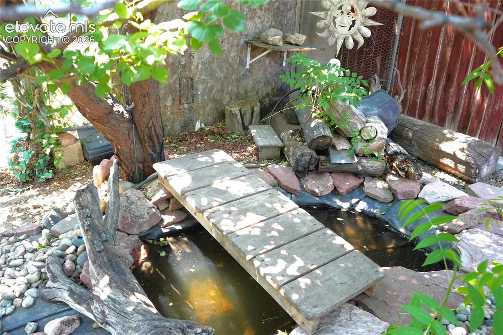 pond with waterfall (not on)